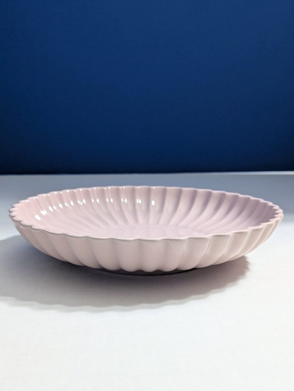 H&M Pink Fluted 9" Stoneware Pasta is/Salad Plate